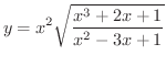 $\displaystyle{y = x^{2}\sqrt{\frac{x^{3} + 2x + 1}{x^{2} - 3x + 1}}}$