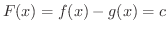 $F(x) = f(x) - g(x) = c$