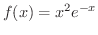 $\displaystyle{f(x) = x^{2}e^{-x}}$