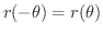$r(-\theta) = r(\theta)$