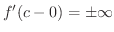$f'(c-0) = \pm \infty$