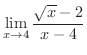 $\displaystyle{\lim_{x \rightarrow 4}\frac{\sqrt{x}-2}{x-4}}$