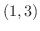 $(1,3)$