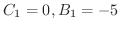 $C_{1} = 0, B_{1} = - 5$