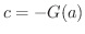 $c = -G(a)$