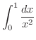 $\displaystyle{\int_{0}^{1}\frac{dx}{x^{2}}}$