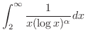 $\displaystyle{\int_{2}^{\infty}\frac{1}{x(\log{x})^{\alpha}}dx}$