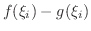 $f(\xi_{i}) - g(\xi_{i})$