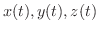 $x(t),y(t),z(t)$