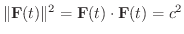 $\Vert{\bf F}(t)\Vert^2 = {\bf F}(t) \cdot {\bf F}(t) = c^{2}$