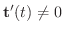 ${\bf t}^{\prime}(t) \neq 0$