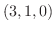 $(3,1,0)$