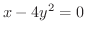 $\displaystyle{x - 4y^{2} = 0}$