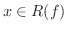 $x \in R(f)$