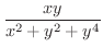$\displaystyle{\frac{xy}{x^2 + y^2 + y^4} }$