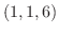 $(1,1,6)$