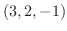 $(3,2,-1)$
