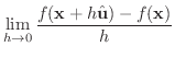 $\displaystyle \lim_{h \rightarrow 0}\frac{f({\bf x} + h \hat{\bf u}) - f({\bf x})}{h} $