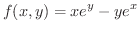 $\displaystyle{f(x,y) = xe^{y} - ye^{x}}$