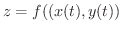 $z = f((x(t),y(t))$