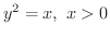 $\displaystyle{y^{2} = x, \ x > 0}$