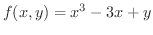 $\displaystyle{f(x,y) = x^{3} - 3x + y}$