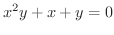 $\displaystyle{x^{2}y + x + y = 0}$