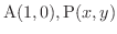 ${\rm A}(1,0),{\rm P}(x,y)$