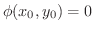 $\phi(x_{0},y_{0}) = 0$