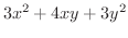 $\displaystyle{3x^2 + 4xy + 3y^2}$
