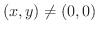 $(x,y) \neq (0,0)$