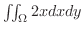 $\iint_{\Omega}2xdxdy$