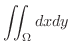 $\displaystyle \iint_{\Omega}dxdy$