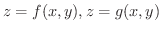 $z = f(x,y), z = g(x,y)$