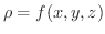 $\rho = f(x,y,z)$