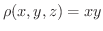 $\rho(x,y,z) = xy$
