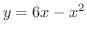 $\displaystyle{y = 6x - x^2}$