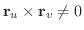 ${\bf r}_{u}\times{\bf r}_{v} \ne 0$