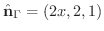 $\hat{\bf n}_{\Gamma} = (2x,2,1)$