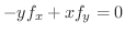 $-y f_{x} + xf_{y} = 0$