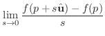 $\displaystyle \lim_{s\to 0}\frac{f(p+s\hat{\bf u})-f(p)}{s}$