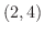 $(2,4)$