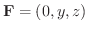 ${\bf F} = (0,y,z)$