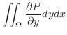 $\displaystyle \iint_{\Omega}\frac{\partial P}{\partial y}dydx$
