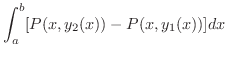 $\displaystyle \int_{a}^{b}[P(x,y_{2}(x)) - P(x,y_{1}(x))]dx$