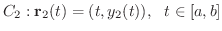 $\displaystyle C_{2} : {\bf r}_{2}(t) = (t , y_{2}(t)), \ \ t \in [a,b] $