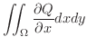 $\displaystyle \iint_{\Omega}\frac{\partial Q}{\partial x}dxdy$