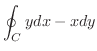 $\displaystyle \oint_{C} ydx - xdy$