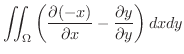 $\displaystyle \iint_{\Omega} \left(\frac{\partial (-x)}{\partial x} - \frac{\partial y}{\partial y} \right ) dx dy$