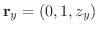${\bf r}_{y} = (0,1,z_{y}) $